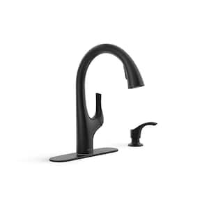 Magic Home Low Lead Commercial Single-Handle Pull-Out Sprayer Kitchen Faucet  with Spot Resistant in Matte Black MS-D0675-MB - The Home Depot