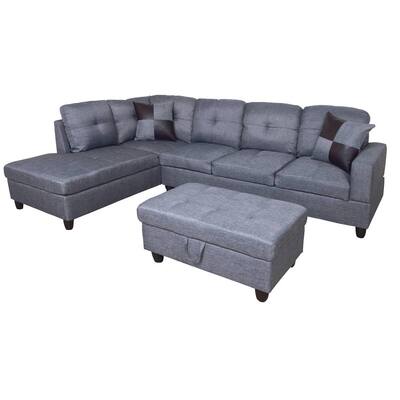 Gray Sectional Sofas Living Room, Charcoal Gray Leather Sectional Sofa With Chaise Lounge