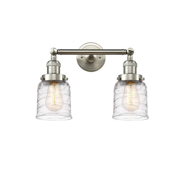 Innovations Bell 16 in. 2-Light Brushed Satin Nickel Vanity Light with ...