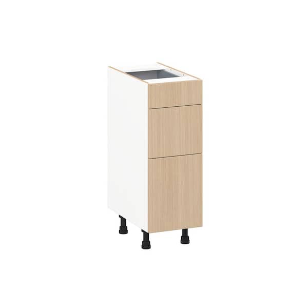 Timberline Mojavi Oak Slab Assembled Vanity Drawer Base Cabinet with 3-Drawers (12 in. W x 34.5 in. H x 21 in. D)