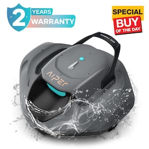SG 800B Cordless Robotic Pool Cleaner - Automatic Pool Vacuum for Flat Above Ground Pools up to 860 sq. ft. Gray