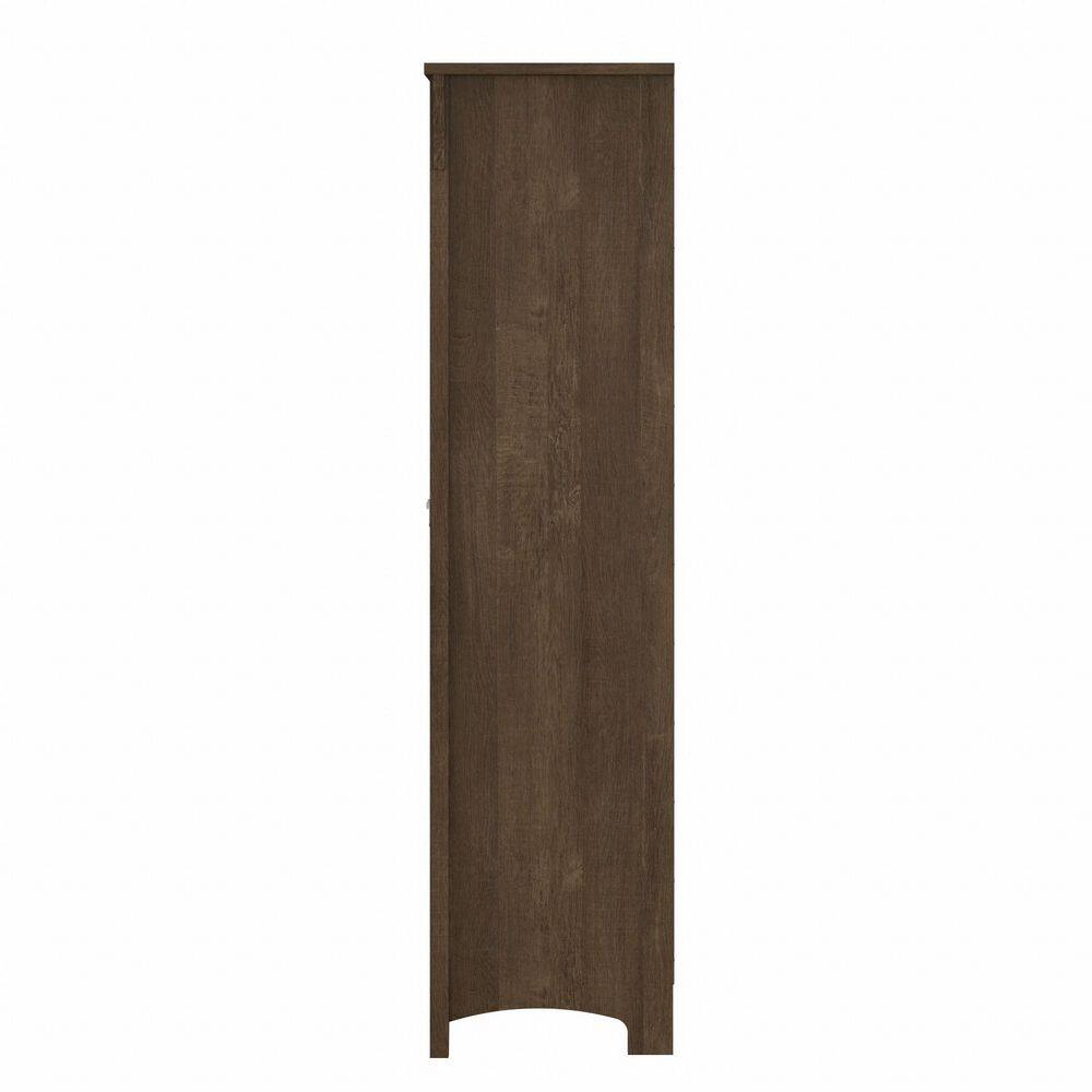 Salinas Mission-Style Ash Brown Tall Storage Cabinet with Adjustable Shelving
