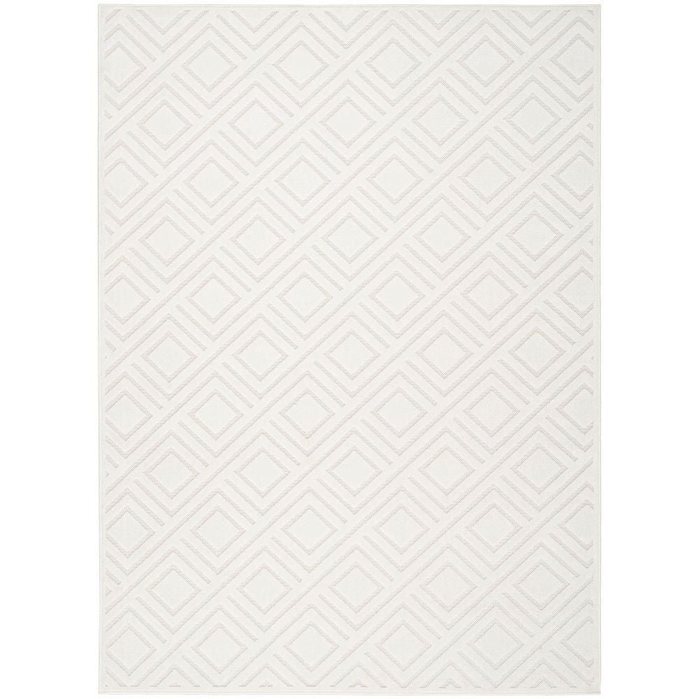 Nourison Casual Ivory 5 ft. x 7 ft. Checker Contemporary Area Rug ...