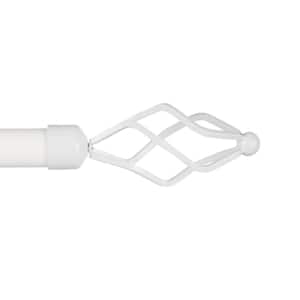 Lancelot 36 in. - 72 in. Adjustable Length 1 in. Dia Single Curtain Rod Kit in Off White with Finial