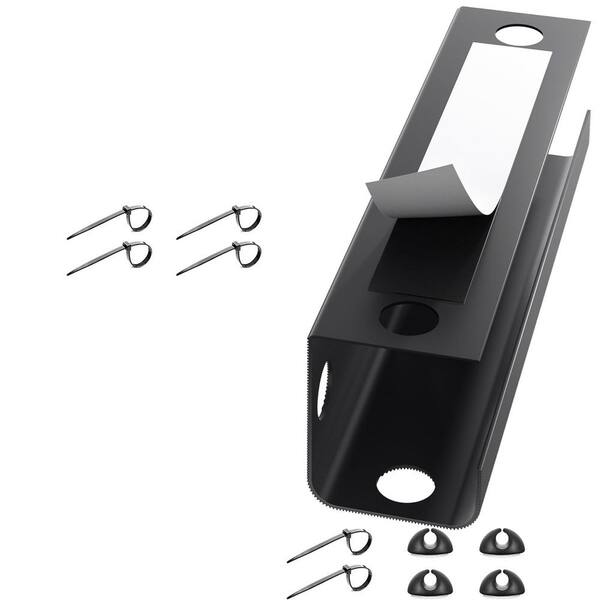 2 Pack Large Capacity Under Desk Cable Management Tray Cord Organizer No Screw Wire Management Black