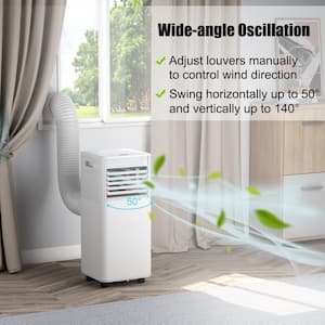 8,000 BTU Portable Air Conditioner Cools 220 Sq. Ft. with Dehumidifier and Fan Mode in White