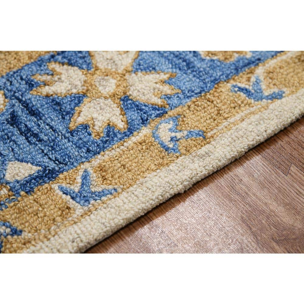 Hand-Tufted Multicolor Floral Motif Wool Area Rug
