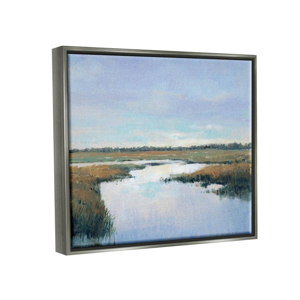 Tranquil Coastal Landscape Canvas Print in Floating Frame