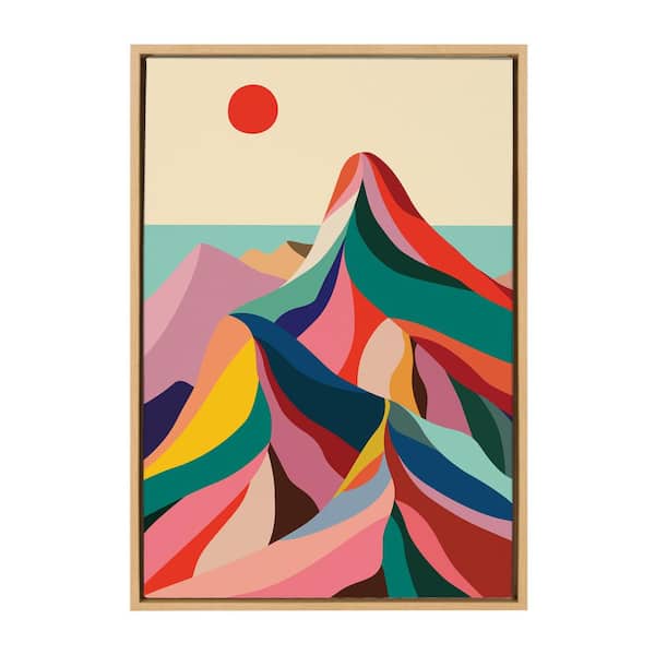 MCM Mountains by Rachel Lee Framed Nature Canvas Wall Art Print 33.00 in. x 23.00 in.
