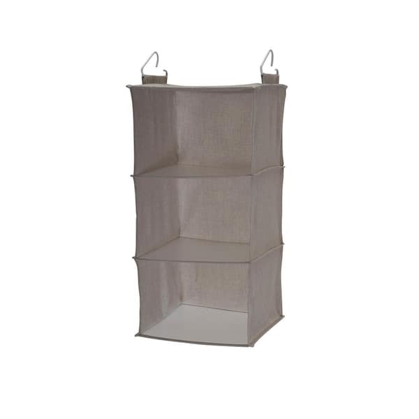 HOUSEHOLD ESSENTIALS 24 in. H 6-Pair Gray Canvas Hanging Shoe Organizer