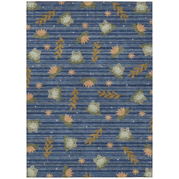 Chantille Machine Washable Indoor/Outdoor Abstract ACN2795 Navy 9 ft. x 12 ft. Area Rug
