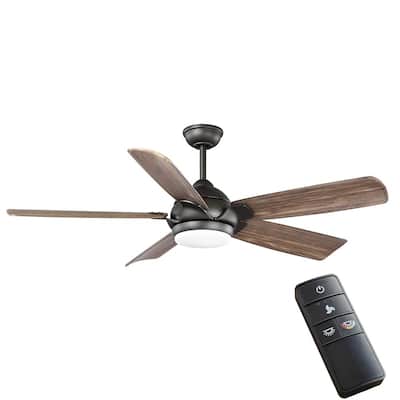 Camrose 60 in. White Color Changing Integrated LED Bronze Indoor Ceiling Fan with Light Kit and Remote Control