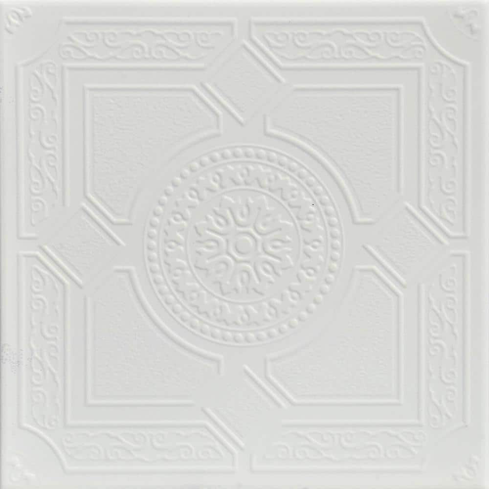 Kensington Garden White Heron 1.6 ft. x 1.6 ft. Decorative Foam Glue Up Cei