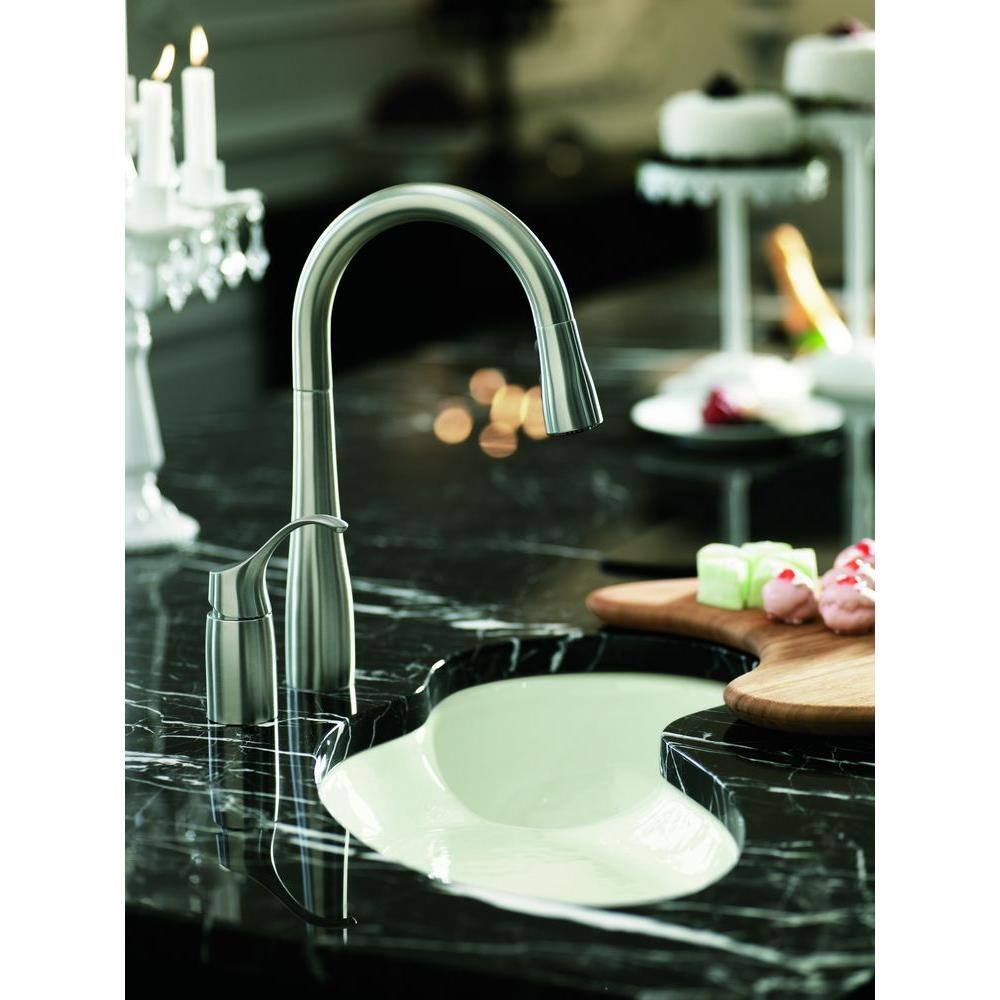 Stainless Steel Pull-Down Kitchen Faucet with Sprayhead