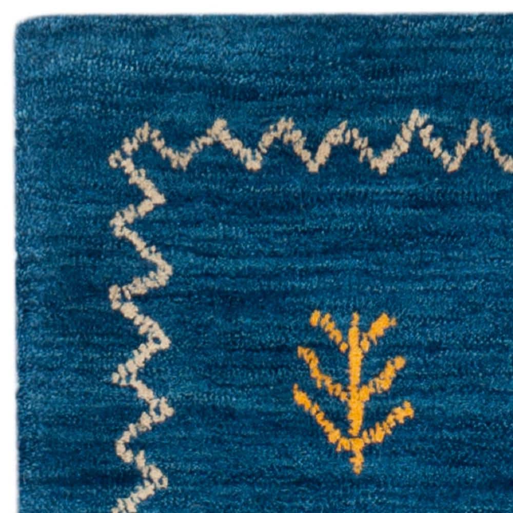 Himalaya Blue Wool Hand-Knotted Runner Rug 2'3" x 6'