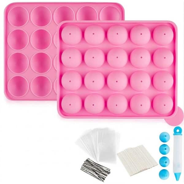 262-Piece Silicone Cake Pop Mold Set Food Grade Cake Pop Sticks Wrappers Silver Ties Decorating Pen Kit