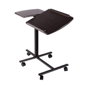 31 in. Rectangular Espresso/Black Laptop Desk with Adjustable Height Feature
