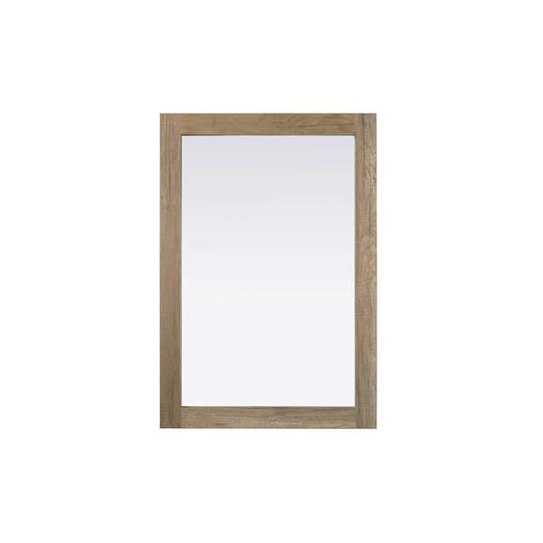 Natural Oak 22 in. W x 32 in. H Transitional Rectangle Mirror