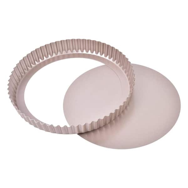 10 Inch Round Nonstick Carbon Steel Tart Pan Removable Bottom Fluted Edge for Oven Baking Pie Quiche 1 Piece