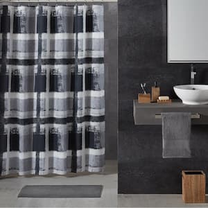 Preston Grey Cotton Shower Curtain