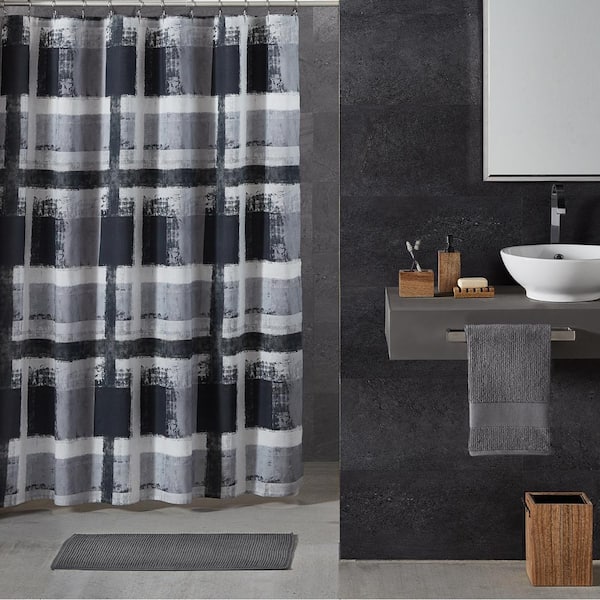 Unbranded Preston Grey Cotton Shower Curtain