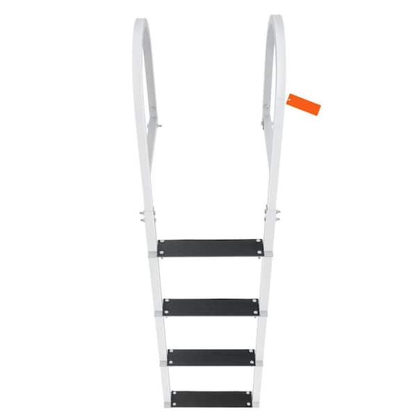 Retractable Dock Ladder 4-Steps 3.1 in. Wide Standard Adjustable Swim Ladder Aluminum 500 lbs. Load, Dock Ladder
