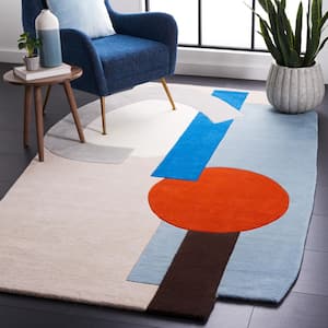 Fifth Avenue Beige/Blue 8 ft. x 10 ft. Abstract Geometric Area Rug
