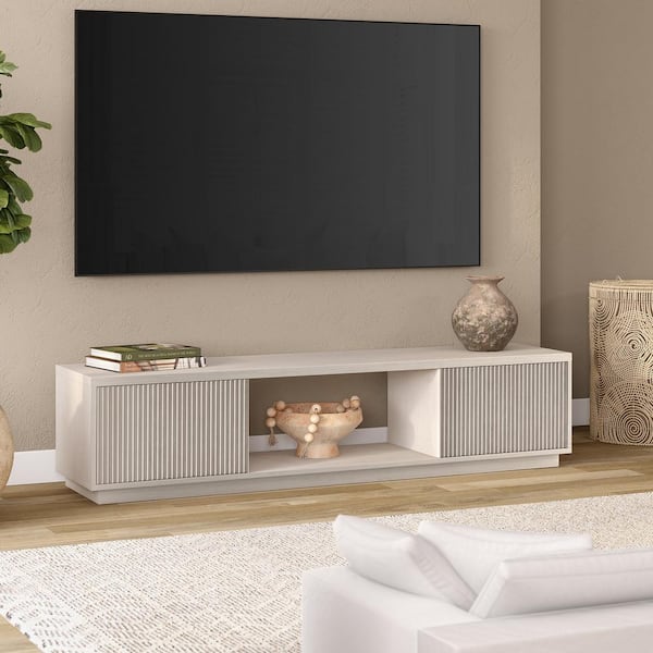 Meyer&Cross Dorian 69.63 in. Alder White TV Stand Fits TV's up to