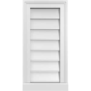 12 in. x 24 in. Vertical Surface Mount PVC Gable Vent: Decorative with Brickmould Sill Frame