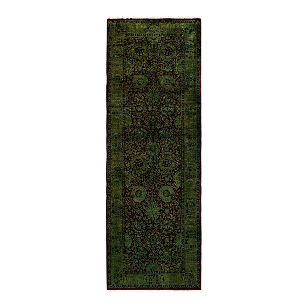Fine Vibrance Green, 3 ft. 1 in. x 8 ft. 10 in. One-of-a-Kind Hand-Knotted Area Rug - price history on PriceWatchPro