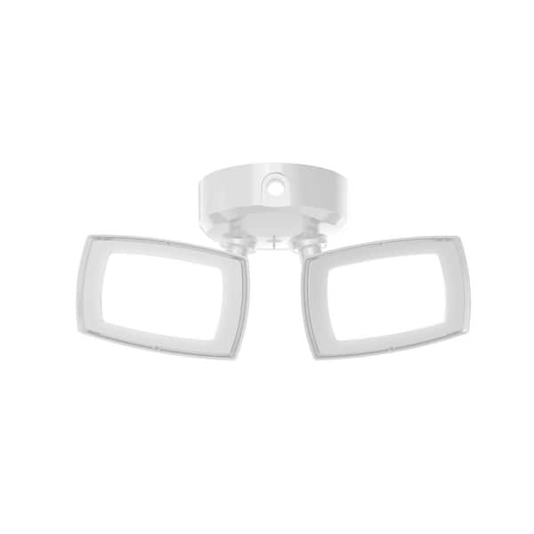 PROBRITE 150W Equivalent White Outdoor Integrated LED Flood Light, 3000 Lumens, Twin Head Flood Light
