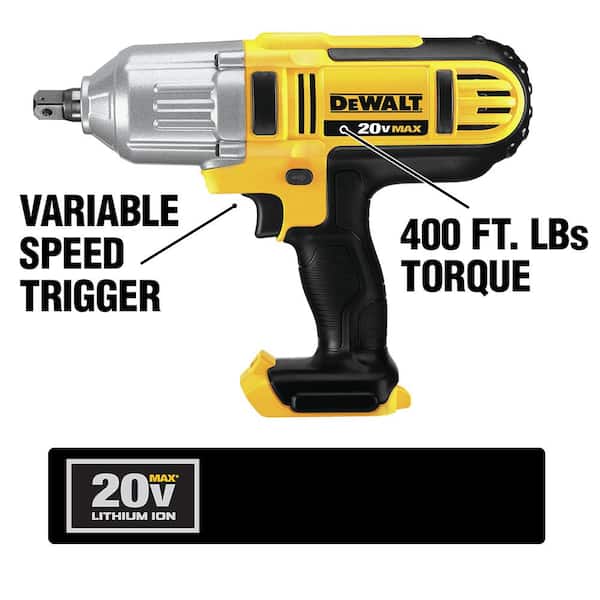DEWALT 20V MAX Cordless 1/2 in. High Torque Impact Wrench with