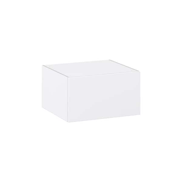 J COLLECTION Timberline 27 in. W x 24 in. D x 15 in. H Assembled Slab Wall Bridge Kitchen Cabinet in Bright White with Lift Up Door