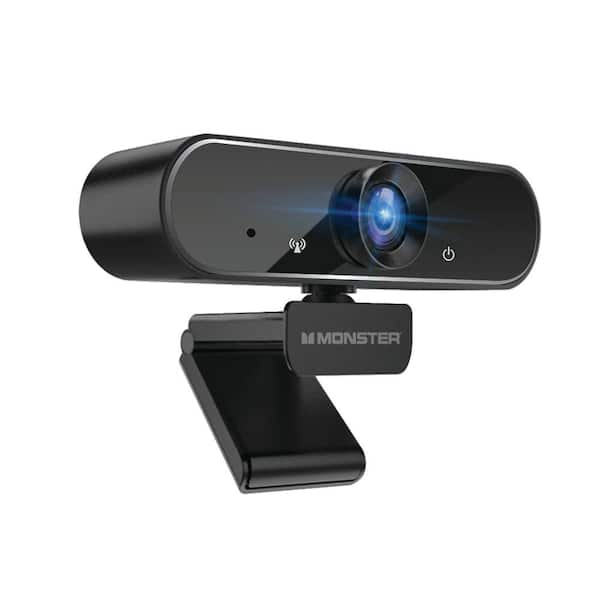Monster 1080P HD Insight Pro Premium Webcam, Powered by USB Adapter, Flexible Tripod Included