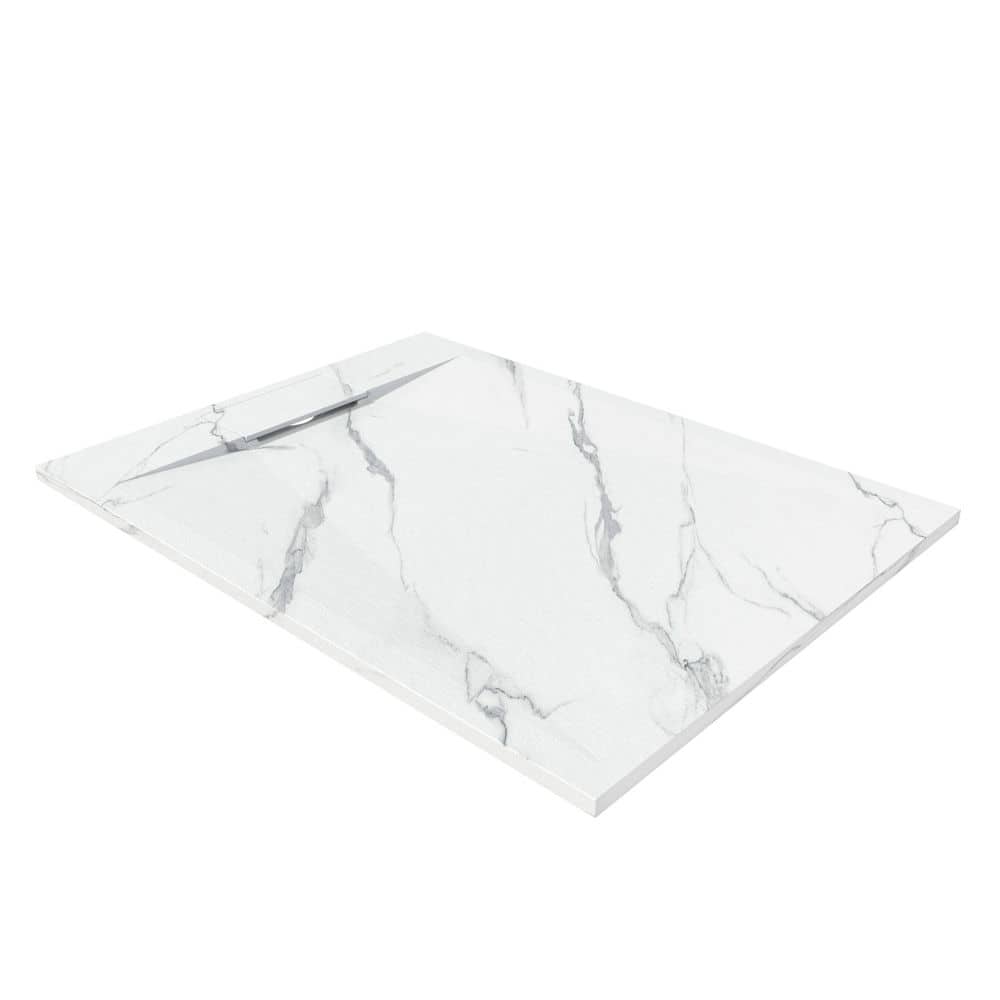 48 in. L x 36 in. W Alcove Shower Pan Base with Reversible Drain in Carrara White, Low Profile, Wheel Chair Access price history on PriceWatchPro