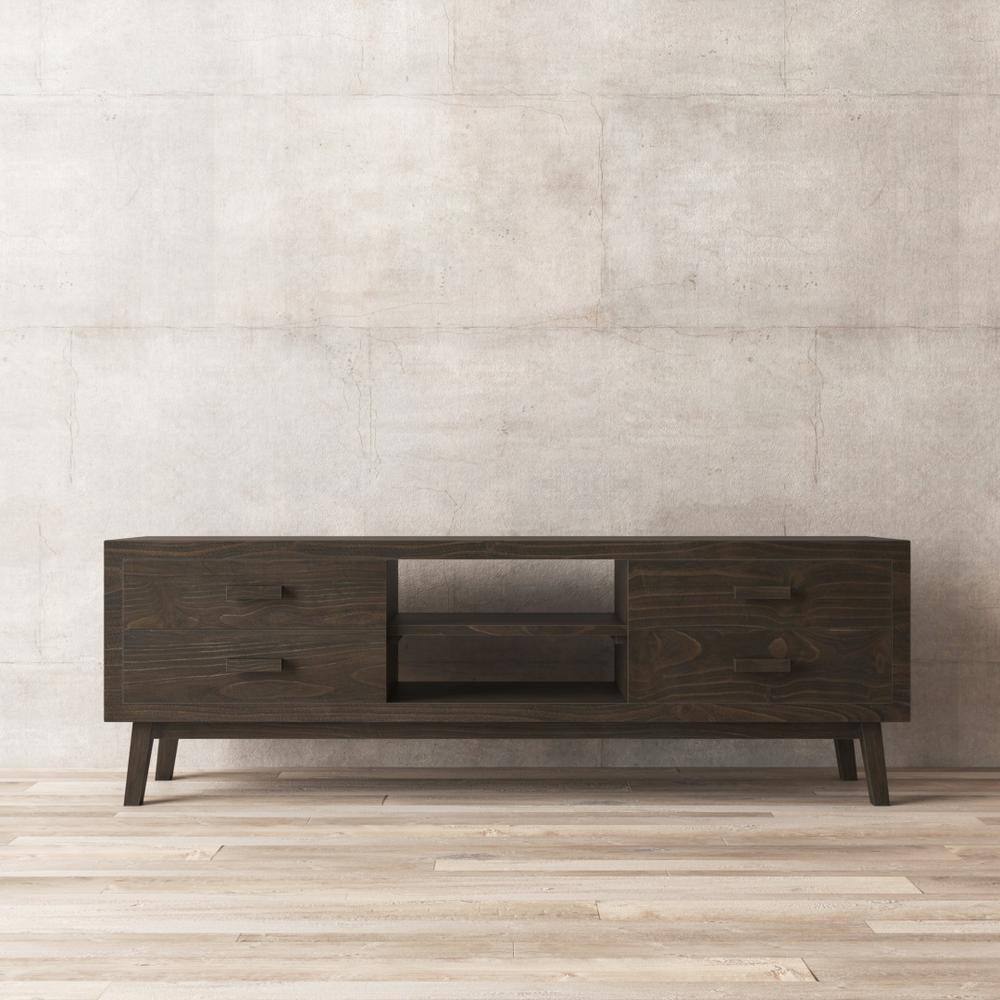 Retro 67 in. Salvaged Espresso TV Stand price history on PriceWatchPro