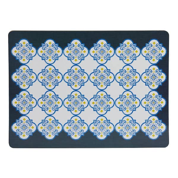 Lintex Almalfi 11.5"x15.5" Blue Cork Placemat (Set of 2)