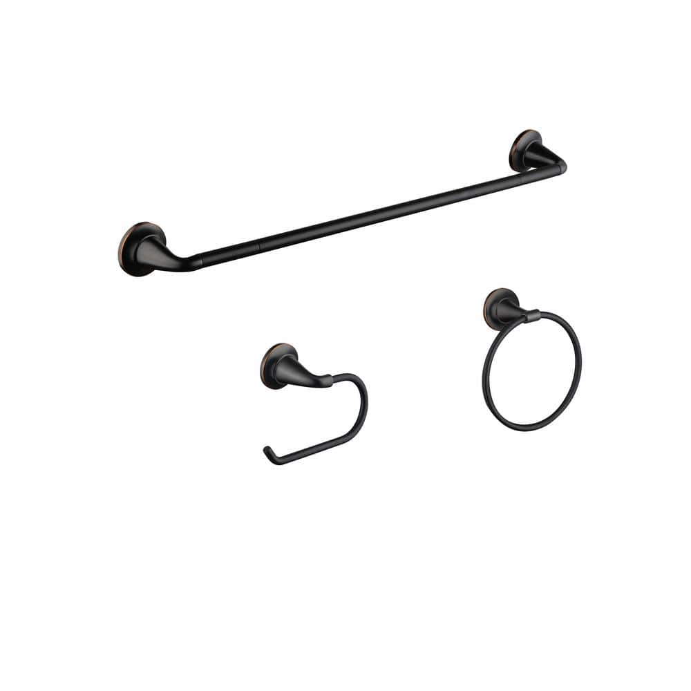 Constructor 3-Piece Bath Hardware Set includes 24 in. Towel Bar, Towel Ring and TP Holder in Bronze price history on PriceWatchPro