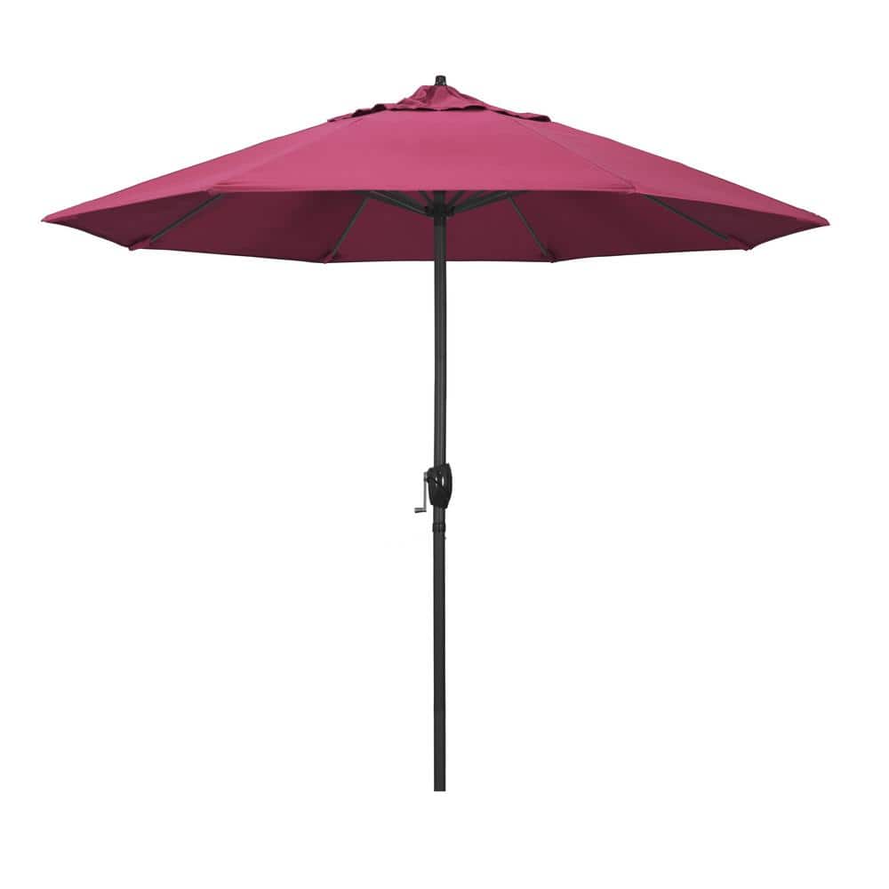 9 ft. Black Aluminum Market Patio Umbrella Auto Tilt in Hot Pink Sunbrella price history on PriceWatchPro