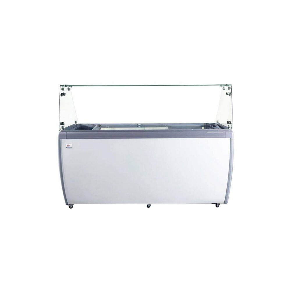 71 in. 20 cu. ft. NSF Manual Defrost Commercial Ice Cream Glass Dipping Cabinet Chest Freezer, 12 Tubs in White price history on PriceWatchPro