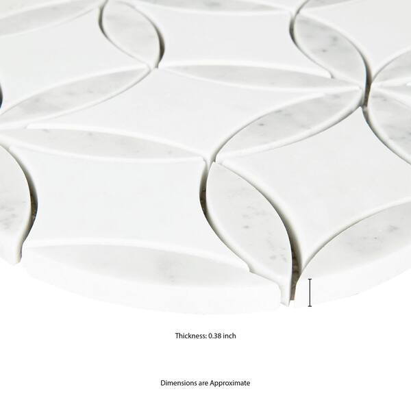 La Fleur 9.92 in. x 8.9 in. x 8mm Polished Marble Mesh-Mounted Mosaic Tile (6.2 sq. ft. / Case) La Fleur 9.92 in. x 8.9 in. x 8mm Polished Marble Mesh-Mounted Mosaic Tile (6.2 sq. ft. / Case)