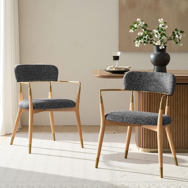 JAYDEN CREATION Augusto Dark Grey Modern Polyester Dinning with