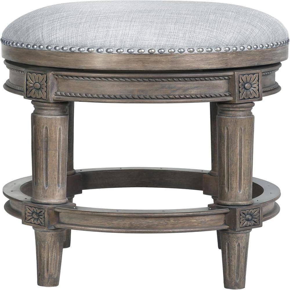 Chapman 26" Gray Wood Backless Swivel Bar Stool