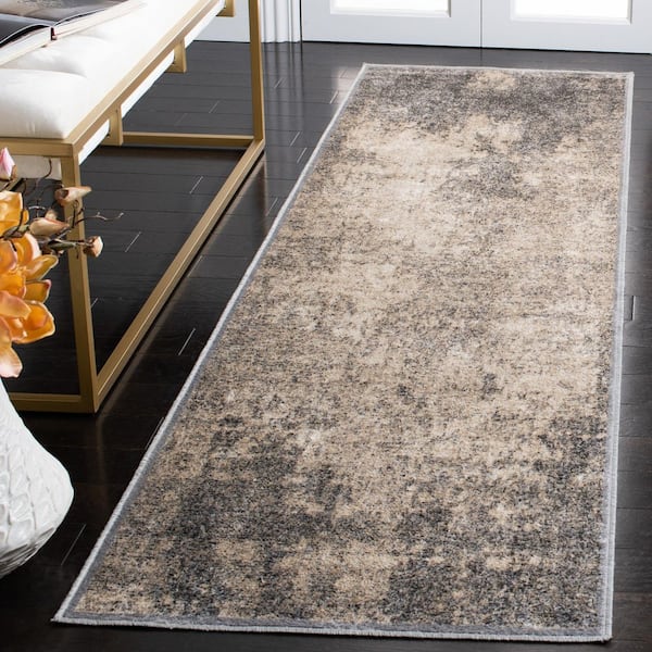 Atlas 2 ft. x 8 ft. Charcoal/Gray Distressed Runner Rug