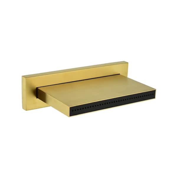 Single-Handle Wall Mount Waterfall Roman Tub Faucet without Hand Shower in Gold