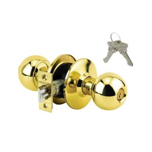 Hubbard Brass Interior Door Knob & Plate Set - Adjustable Backset