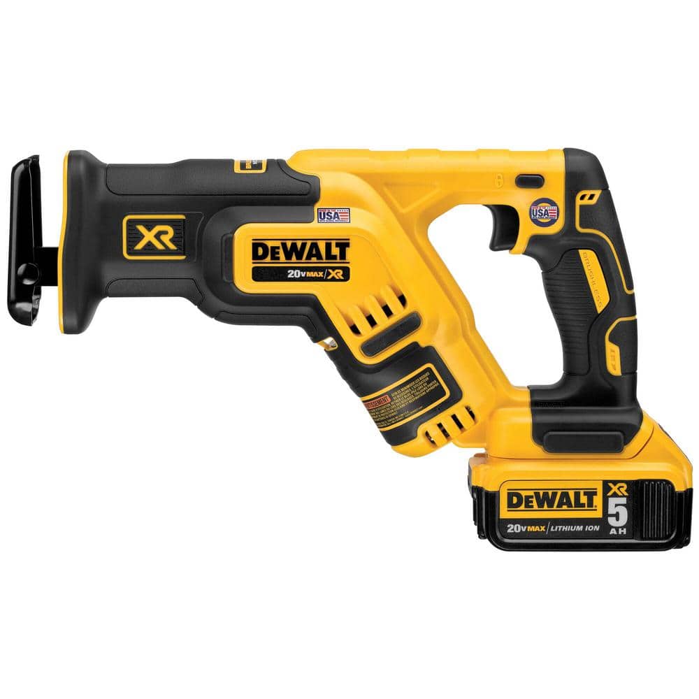 DEWALT 20V MAX XR Cordless Brushless Compact Reciprocating Saw with (1) 20V  5.0Ah Battery and Charger DCS367P1 The Home Depot