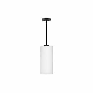 Lane 1-Light Black Tubed Pendant Light