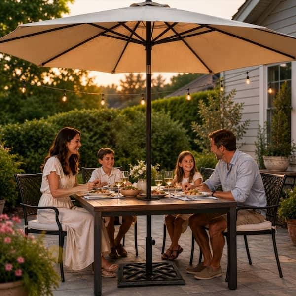 iron patio umbrella 33 lbs Base Stand Heavy Duty Outdoor Umbrella Base Made Nuu Garden Transform your backyard Iron Patio Umbrellas - Bed