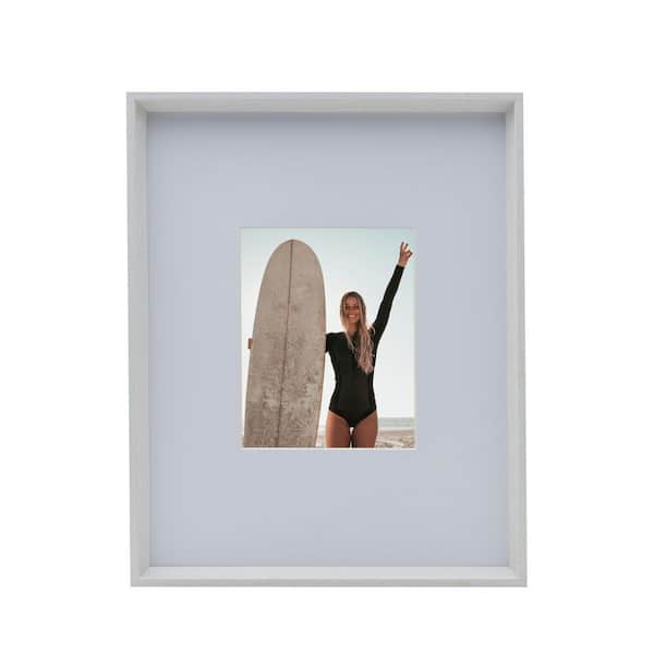 Unbranded 17 x 21 in. Picture Frame Displays 8 x 10 Photos 16 x 20 without Mat, 16 x 20-Matted 8 x 10, White